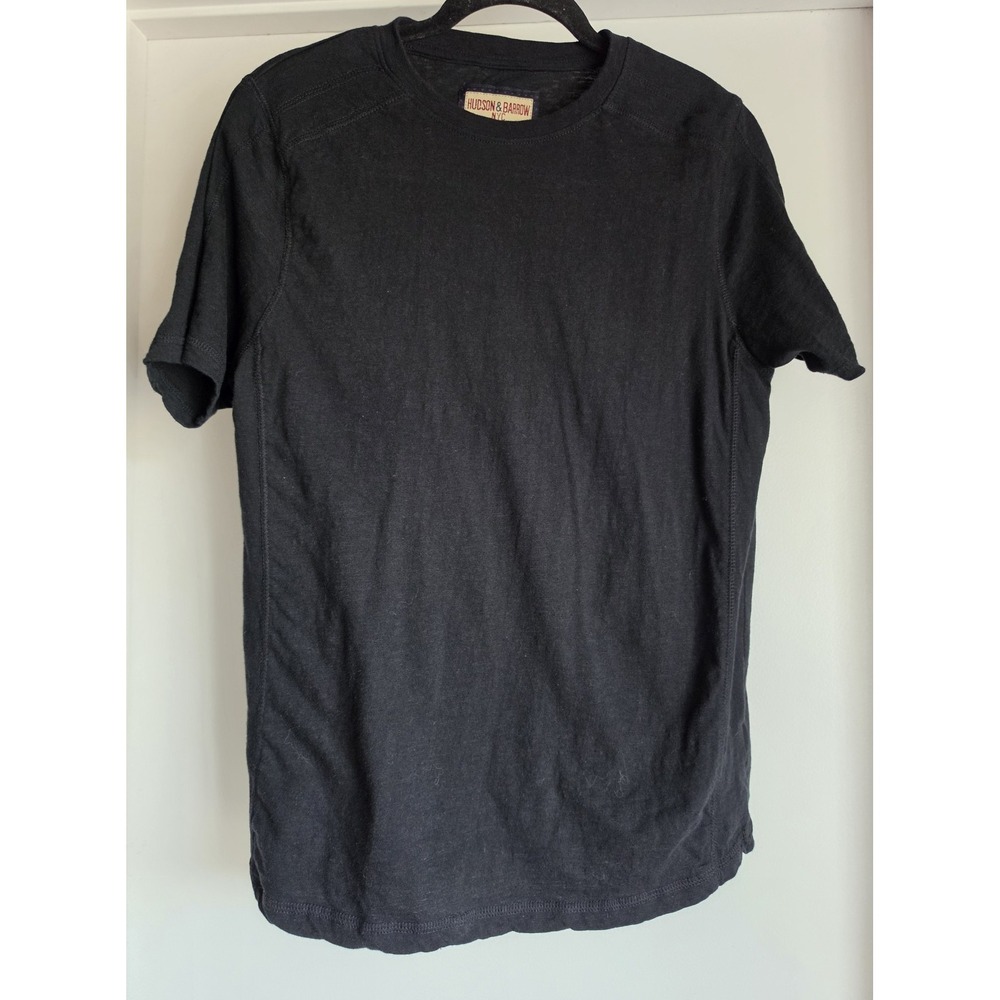 Hudson & Barrow Men's Black Crew Neck T-Shirt Size S Cotton Tee Top